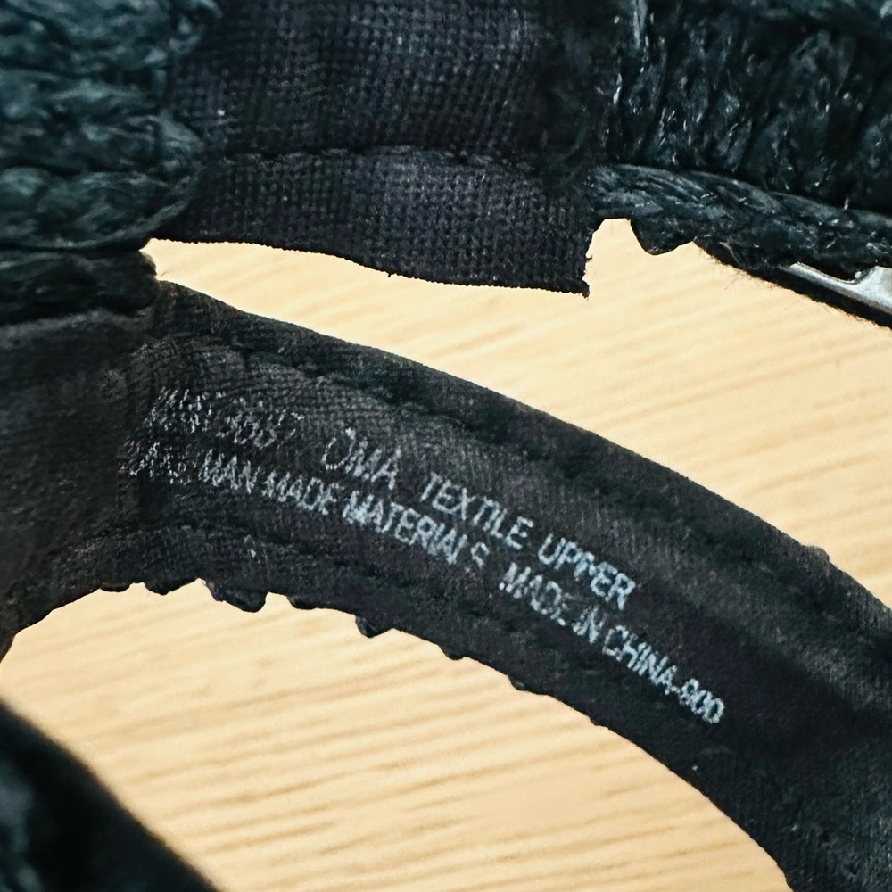 Black raffia ankle strap wedge heels - Picture 9 of 9